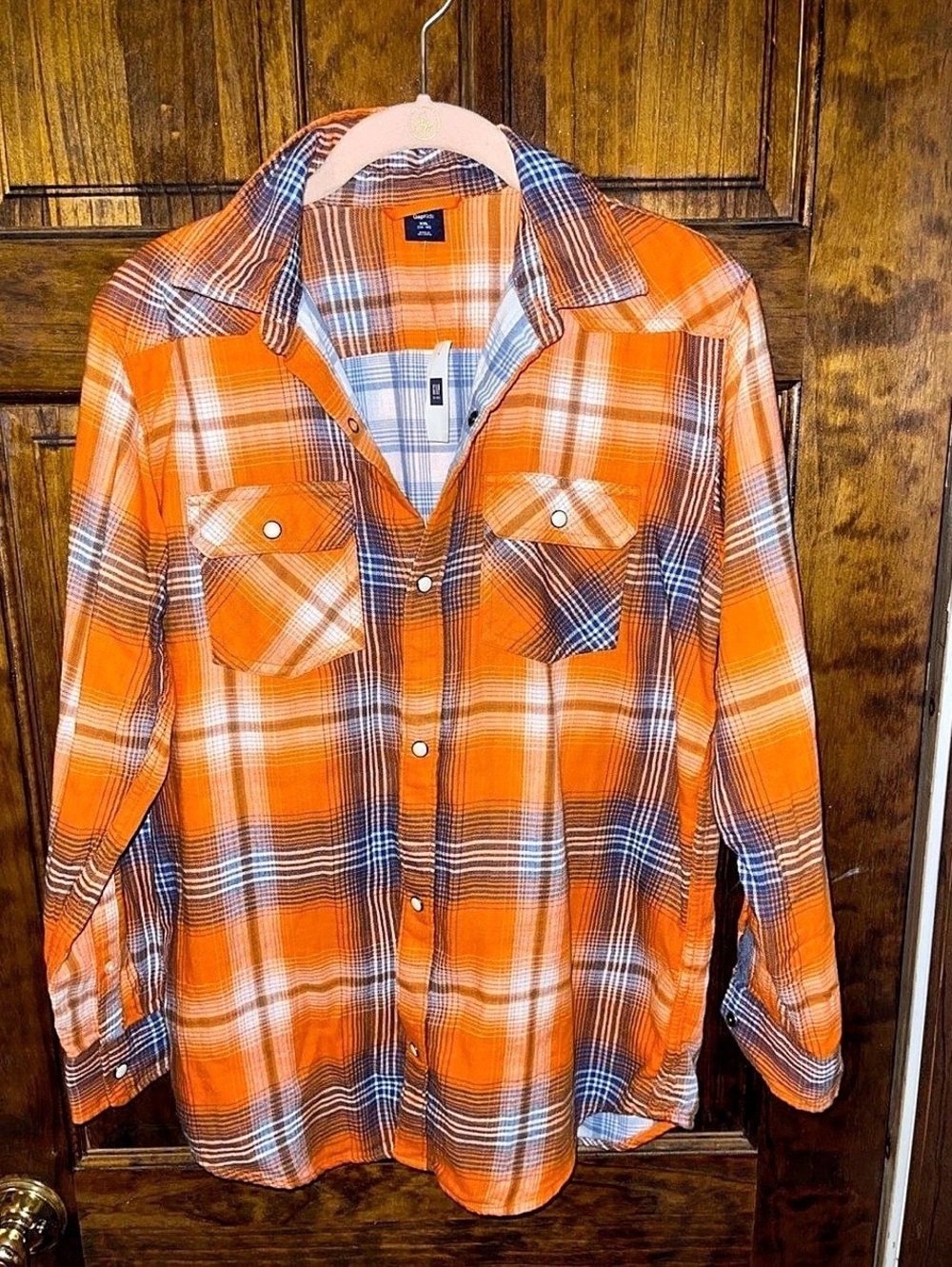 Gap Boys XL Plaid Button Down Shirt NWT